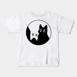 Yin Yang Cat Kids T-Shirt